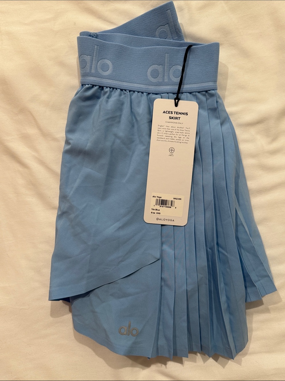 Alo Aces Tennis Skirt Tile Blue XXS NWT
